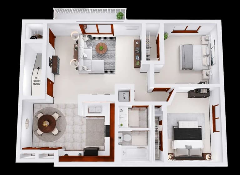 undefined apartments for rent - image - riverwood 2 bed 1 bath upper.webp